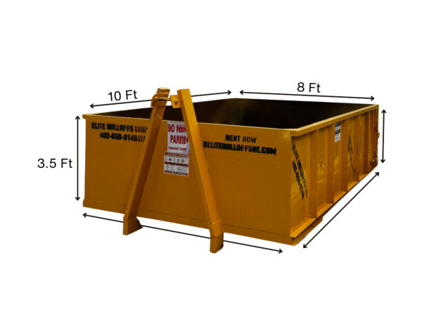 10 yard 10-Yard Dumpster is up to 1 Ton | 10’ long | 8’ wide | 5’ tall